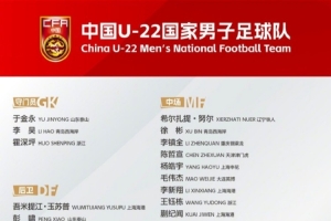 官方：津门虎球员陈哲宣替换木塔力甫入选U22国足名单