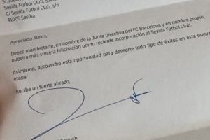 曾效力三年！巴萨祝贺桑切斯加盟塞维利亚：致以我们最诚挚的祝贺