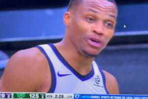 泪目！威少主动示意防字母😭随后to五犯小萨：我不想你被罚下